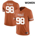 Texas Longhorns Women's #98 Moro Ojomo Authentic Orange NIL 2022 College Football Jersey CBY50P5Z